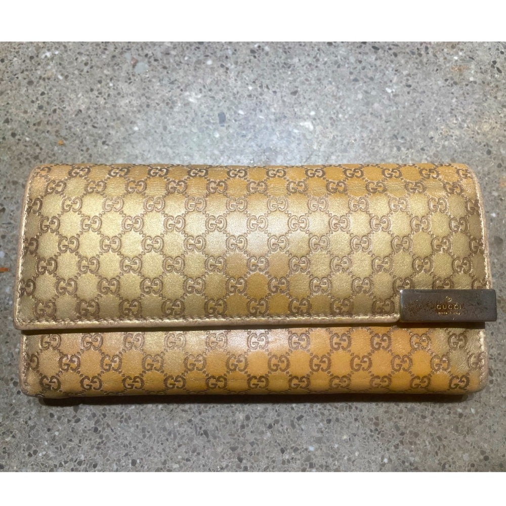 GUCCI | Vintage Metallic Microguccissima Continental Wallet